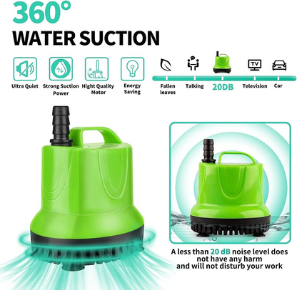 Quiet Submersible Aquarium Pond & Fish Tank Water Pump