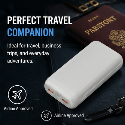 20000mAh PD 22.5W Fast Charging Power Bank – Dual USB Portable Charger with LED Light