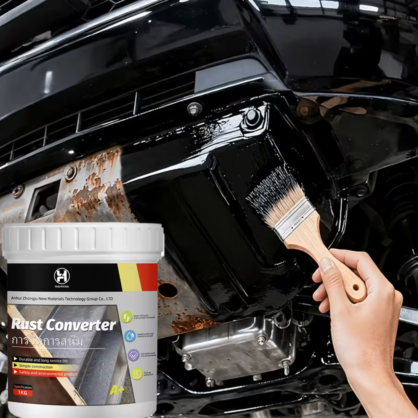 Water-Based Rust Removal & Protective Coating for Iron